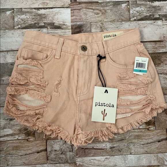 NWT Pistola Nova Cutoff Denim High-Waist Shorts - Picture 3 of 5